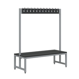 [PCD181560] 1800Mm H X 1500Mm W X 600Mm D Double Sided Cloakroom Bench With 24 Hooks