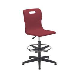 [T35-BU-BK+AC1042] Titan Swivel Senior Chair | Adjustable D-Kit | Burgundy/Black