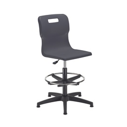[T35-C-BK+AC1042] Titan Swivel Senior Chair | Adjustable D-Kit | Charcoal/Black