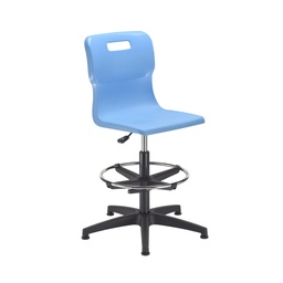 [T35-CB-BK+AC1042] Titan Swivel Senior Chair | Adjustable D-Kit | Sky Blue/Black