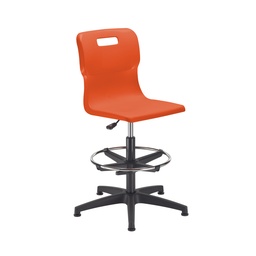 [T35-O-BK+AC1042] Titan Swivel Senior Chair | Adjustable D-Kit | Orange/Black