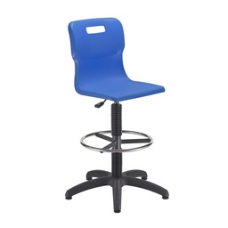 [T35-B-BK+AC1014] Titan Swivel Senior Chair | Fixed D-Kit | Blue/Black