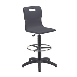 [T35-C-BK+AC1014] Titan Swivel Senior Chair | Fixed D-Kit | Charcoal/Black