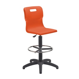[T35-O-BK+AC1014] Titan Swivel Senior Chair | Fixed D-Kit | Orange/Black