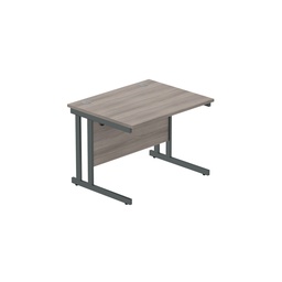 [CORE1080DUGOAKGRP] Core|Double Upright|Rectangular Desk|1000X800|Alaskan Grey Oak-Graphite