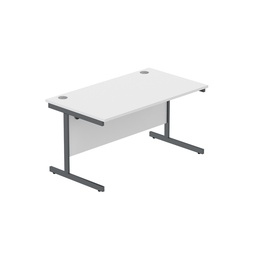 [CORE1480SUWHTGRP] Office Rectangular Desk With Steel Single Upright Cantilever Frame (Fsc) | 1400X800 | Arctic White/Graphite