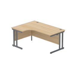 [CORE1612LHDUOKGRP] Core|Double Upright|Left Hand Radial Desk (Fsc)1600X1200|Canadian Oak-Graphite