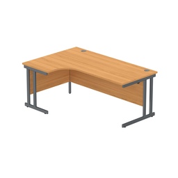 [CORE1812LHDUBCHGRP] Office Left Hand Corner Desk With Steel Double Upright Cantilever Frame (Fsc) | 1800X1200 | Norwegian Beech/Graphite