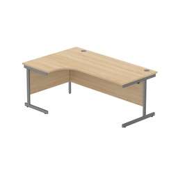 [CORE1812LHSUOKGRP] Office Left Hand Corner Desk With Steel Single Upright Cantilever Frame (Fsc) | 1800X1200 | Canadian Oak/Graphite