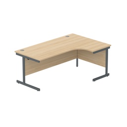 [CORE1812RHSUOKGRP] Office Right Hand Corner Desk With Steel Single Upright Cantilever Frame (Fsc) | 1800X1200 | Oak/Graphite