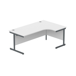[CORE1812RHSUWHTGRP] Office Right Hand Corner Desk With Steel Single Upright Cantilever Frame (Fsc) | 1800X1200 | White/Graphite