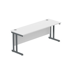 [CORE1860DUWHTGRP] Office Rectangular Desk With Steel Double Upright Cantilever Frame (Fsc) | 1800X600 | Arctic White/Graphite