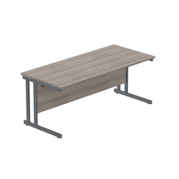 [CORE1880DUGOAKGRP] Core|Double Upright|Left Hand Radial Desk (Fsc)1800X800|Alaskan Grey Oak-Graphite