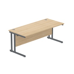 [CORE1880DUOKGRP] Core|Double Upright|Left Hand Radial Desk (Fsc)1800X800|Canadian Oak-Graphite