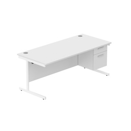 [COREBUNSU1880OKWHFP2] Core|Single Upright|Rectangular Desk With 2 Draw Fixed Pedestal (Fsc)|1800X800|Canadian Oak-White