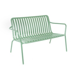 [CH1656FG] Breeze Aluminium 2 Seater Low Armchair Bench I Fair Green