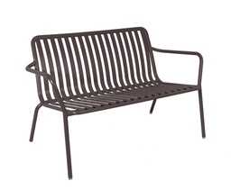 [CH1656CH] Breeze Aluminium 2 Seater Low Armchair Bench I Charcoal
