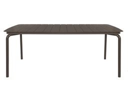 [OF1658CH] Breeze Aluminium 1.8Mtr  Rectangular Slatted Table I Charcoal
