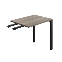 [SYN8060RETGPLGOBK] Synergy Bench With Return | Goal Post Leg | 800 X 600 | Grey Oak/Black