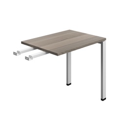 [SYN8060RETGPLGOSV] Synergy Bench With Return | Goal Post Leg | 800 X 600 | Grey Oak/Silver