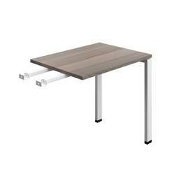 [SYN8060RETGPLGOWH] Synergy Bench With Return | Goal Post Leg | 800 X 600 | Grey Oak/White
