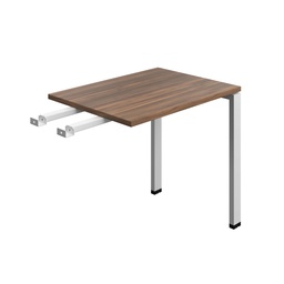 [SYN8060RETGPLDWSV] Synergy Bench With Return | Goal Post Leg | 800 X 600 | Dark Walnut/Silver