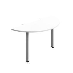 [SYN1460GPLDEWHSV] Synergy Screen Depth D-End Single Person D-End | Goal Post Leg | 1400 X 600 | White/Silver