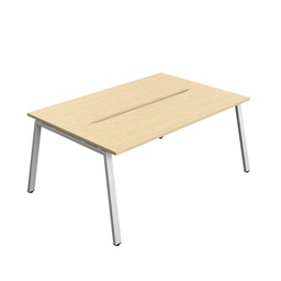 [SYN1860COAFRMASV2P] Synergy Bench With Cut Out: 2 Person (Fsc) | A-Frame Leg | 1800 X 600 | Maple/Silver