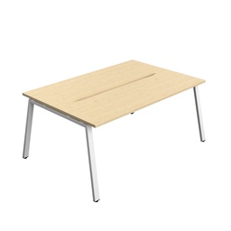 [SYN1860COAFRMAWH2P] Synergy Bench With Cut Out: 2 Person (Fsc) | A-Frame Leg | 1800 X 600 | Maple/White