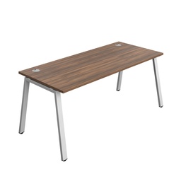 [SYN1880CPAFRDWSV1P] Synergy Bench With Cable Ports: 1 Person (Fsc) | A-Frame Leg | 1800 X 800 | Dark Walnut/Silver