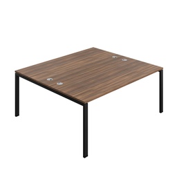 [SYN1880CPGPLDWBK2P] Synergy Bench With Cable Ports: 2 Person (Fsc) | Goal Post Leg | 1800 X 800 | Dark Walnut/Black