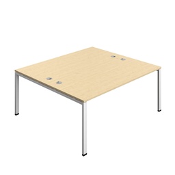 [SYN1880CPGPLMAWH2P] Synergy Bench With Cable Ports: 2 Person (Fsc) | Goal Post Leg | 1800 X 800 | Maple/White