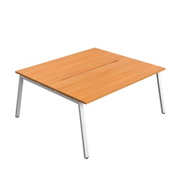 [SYN1880COAFRBEWH2P] Synergy|2P Bench Desk|Cut Out|A-Frame|1800X800|Beech-White