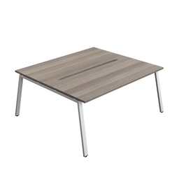 [SYN1880COAFRGOSV2P] Synergy|2P Bench Desk|Cut Out|A-Frame|1800X800|Grey Oak-Silver