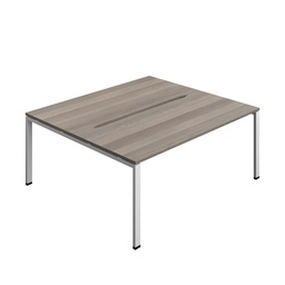 [SYN1880COGPLGOSV2P] Synergy|2P Bench Desk|Cut Out|Goal Post|1800X800|Grey Oak-Silver