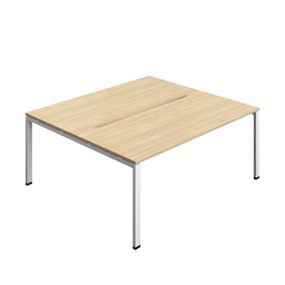 [SYN1880COGPLNOWH2P] Synergy|2P Bench Desk|Cut Out|Goal Post|1800X800|Nova Oak-White