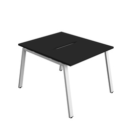 [SYN1060COAFRBKWH2P] Synergy|2P Bench Desk|Cut Out|A-Frame|1000X600|Black-White