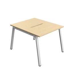 [SYN1060COAFRMASV2P] Synergy Bench With Cut Out: 2 Person (Fsc) | A-Frame Leg | 1000 X 600 | Maple/Silver