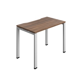 [SYN1060COGPLDWSV1P] Synergy Bench With Cut Out: 1 Person (Fsc) | Goal Post Leg | 1000 X 600 | Dark Walnut/Silver