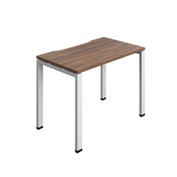 [SYN1060COGPLDWWH1P] Synergy Bench With Cut Out: 1 Person (Fsc) | Goal Post Leg | 1000 X 600 | Dark Walnut/White