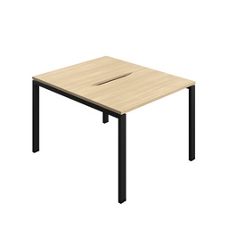 [SYN1060COGPLNOBK2P] Synergy|2P Bench Desk|Cut Out|Goal Post|1000X600|Nova Oak-Black