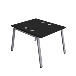 [SYN1060CPAFRBKSV2P] Synergy|2P Bench Desk|Cable Ports|A-Frame|1000X600|Black-Silver