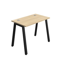 [SYN1060CPAFRNOBK1P] Synergy|1P Bench Desk|Cable Ports|A-Frame|1000X600|Nova Oak-Black