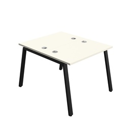 [SYN1060CPAFRWHBK2P] Synergy|2P Bench Desk|Cable Ports|A-Frame|1000X600|White-Black