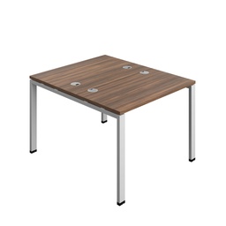 [SYN1060CPGPLDWSV2P] Synergy Bench With Cable Ports: 2 Person (Fsc) | Goal Post Leg | 1000 X 600 | Dark Walnut/Silver