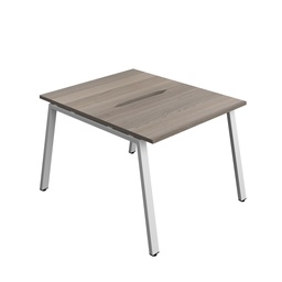 [SYN1070COAFRGOSV2P] Synergy|2P Bench Desk|Cut Out|A-Frame|1000X700|Grey Oak-Silver