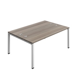 [SYN1860CPGPLGOSV2P] Synergy|2P Bench Desk|Cable Ports|Goal Post|1800X600|Grey Oak-Silver