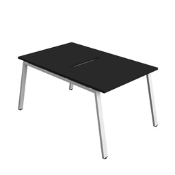 [SYN1080COAFRBKWH2P] Synergy|2P Bench Desk|Cut Out|A-Frame|1000X800|Black-White