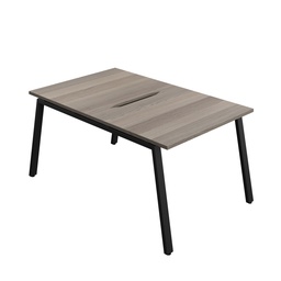[SYN1080COAFRGOBK2P] Synergy|2P Bench Desk|Cut Out|A-Frame|1000X800|Grey Oak-Black