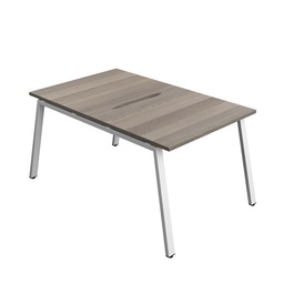 [SYN1080COAFRGOWH2P] Synergy|2P Bench Desk|Cut Out|A-Frame|1000X800|Grey Oak-White